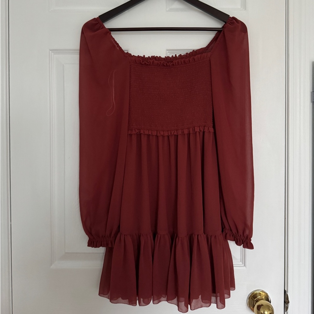 Aritzia Wilfred Tempest Dress in Dark Carmine Red - Picture 2 of 3
